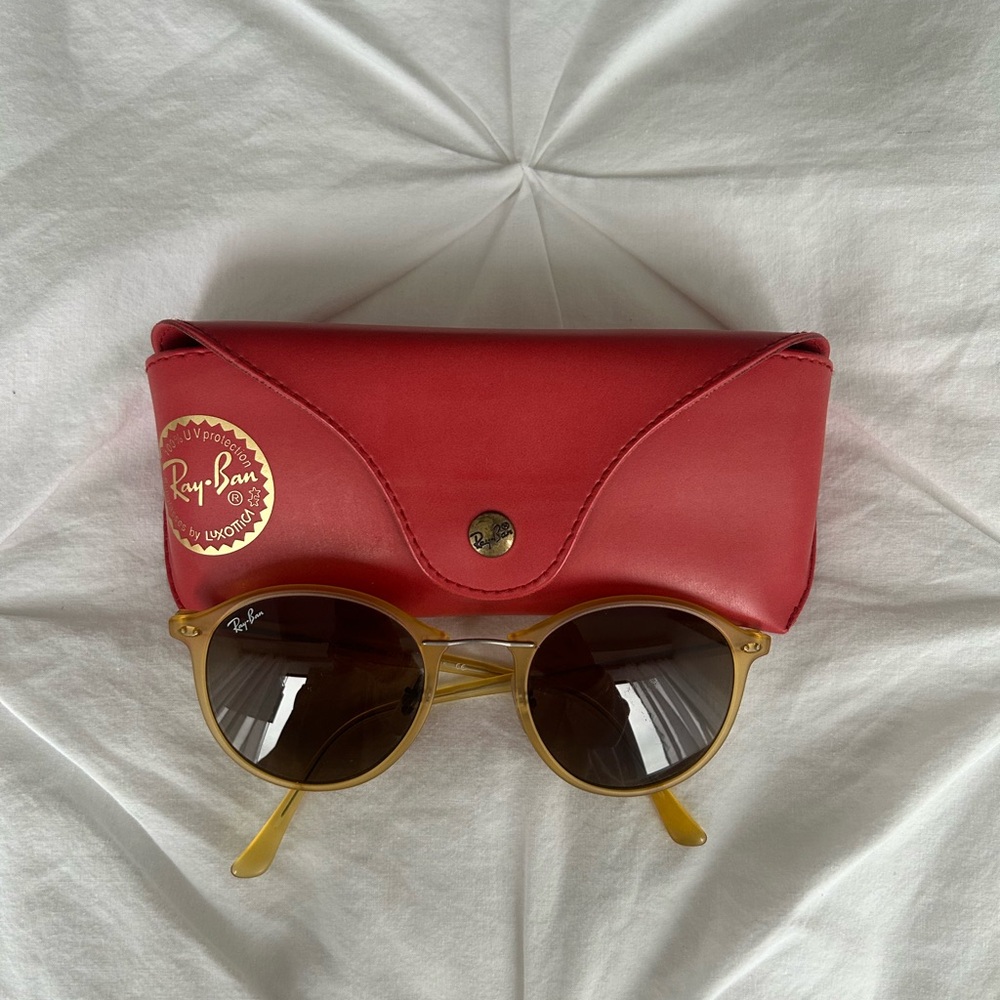 Authentic Ray-Ban yellow frame sunglasses